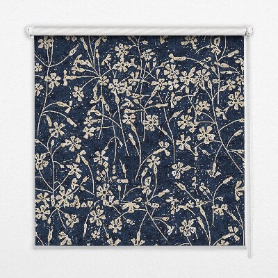Fabric roller blind for window Flowers