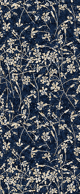 Fabric roller blind for window Flowers