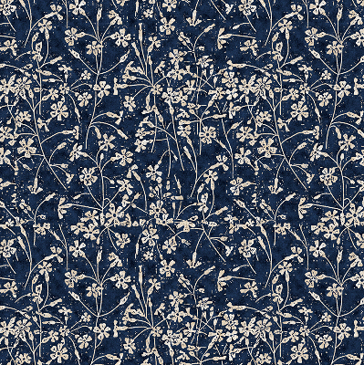 Fabric roller blind for window Flowers
