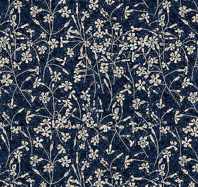 Fabric roller blind for window Flowers