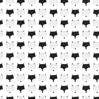Blackout roller blind for window Drawn fox heads