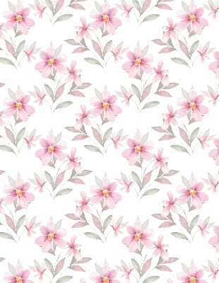 Blackout roller blind Pink flowers