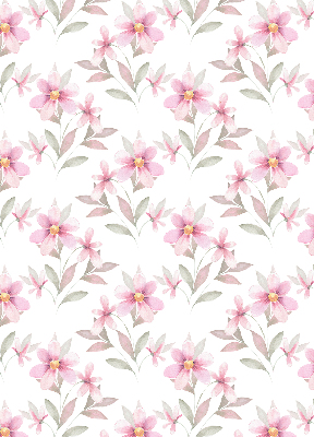 Blackout roller blind Pink flowers