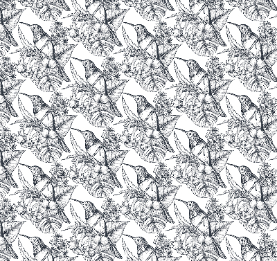 Blackout roller blind for window Drawn flowers