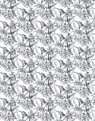 Blackout roller blind for window Drawn flowers