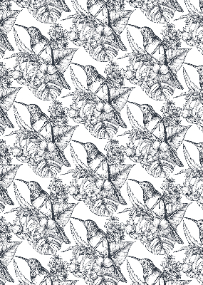 Blackout roller blind for window Drawn flowers