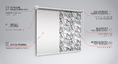 Blackout roller blind for window Drawn flowers