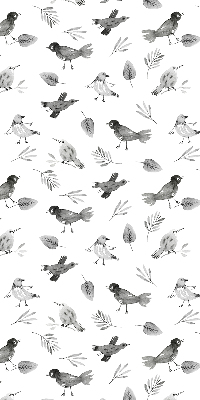 Blackout roller blind for window Drawn birds and leaves