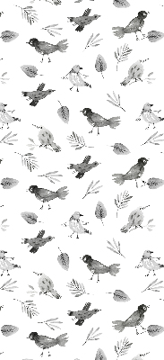 Blackout roller blind for window Drawn birds and leaves