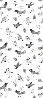 Blackout roller blind for window Drawn birds and leaves