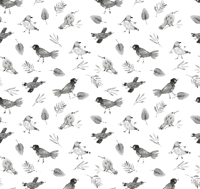 Blackout roller blind for window Drawn birds and leaves