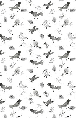 Blackout roller blind for window Drawn birds and leaves