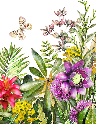 Fabric roller blind for window Flowers