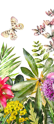 Fabric roller blind for window Flowers