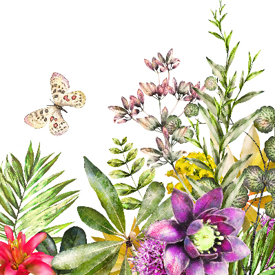 Fabric roller blind for window Flowers