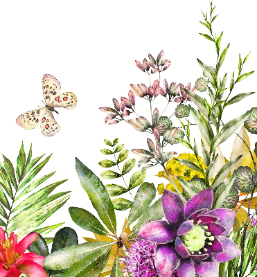 Fabric roller blind for window Flowers