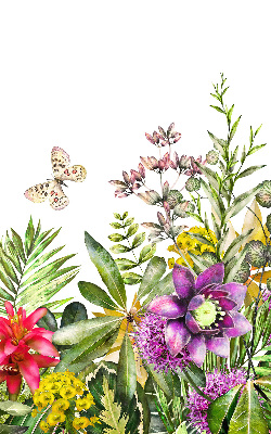Fabric roller blind for window Flowers