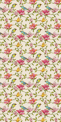 Blackout roller blind for window Birds on flowers