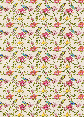 Blackout roller blind for window Birds on flowers