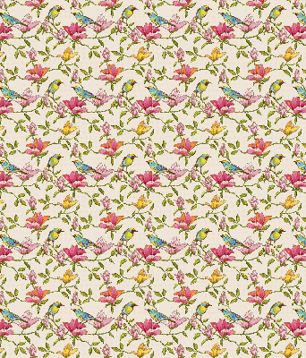 Blackout roller blind for window Birds on flowers