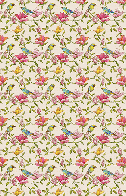Blackout roller blind for window Birds on flowers