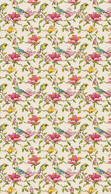 Blackout roller blind for window Birds on flowers