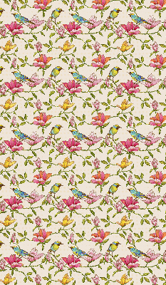 Blackout roller blind for window Birds on flowers