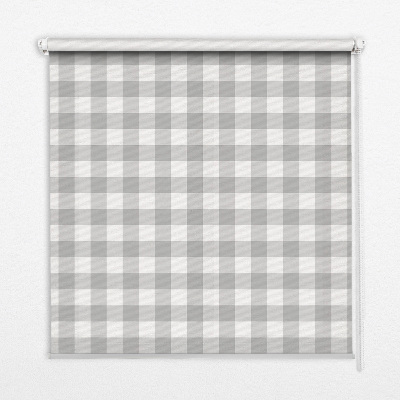 Fabric roller blind for window Gray checks