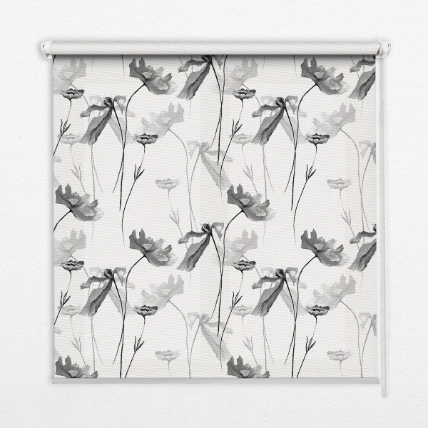 Blackout roller blind Drawn flowers
