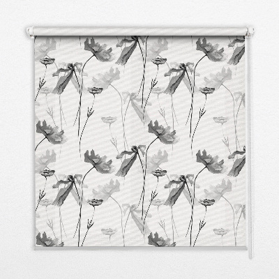 Blackout roller blind Drawn flowers