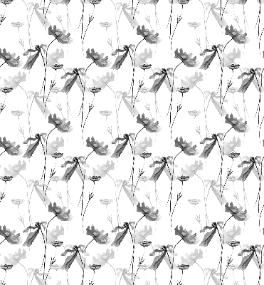 Blackout roller blind Drawn flowers