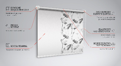 Blackout roller blind Drawn flowers