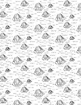 Fabric roller blind for window Drawn ships