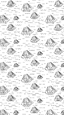 Fabric roller blind for window Drawn ships