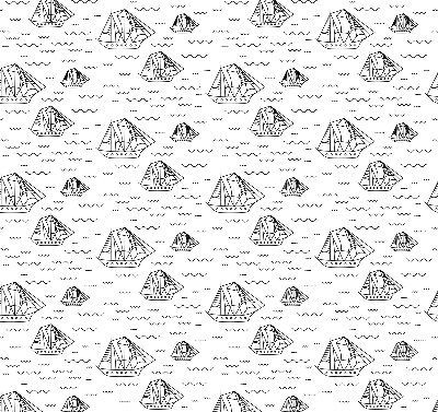 Fabric roller blind for window Drawn ships