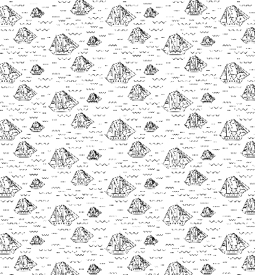 Fabric roller blind for window Drawn ships