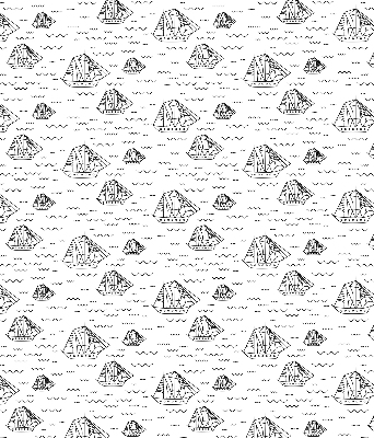 Fabric roller blind for window Drawn ships