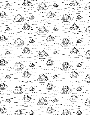 Fabric roller blind for window Drawn ships