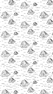 Fabric roller blind for window Drawn ships