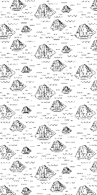 Fabric roller blind for window Drawn ships