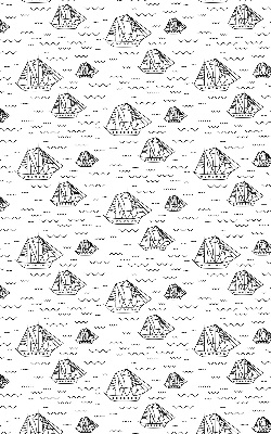 Fabric roller blind for window Drawn ships