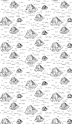 Fabric roller blind for window Drawn ships