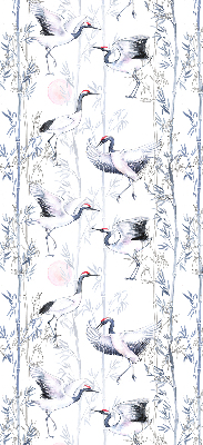 Blackout roller blind for window Herons and trees