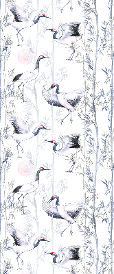 Blackout roller blind for window Herons and trees