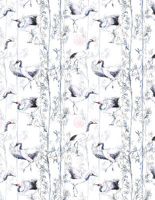 Blackout roller blind for window Herons and trees