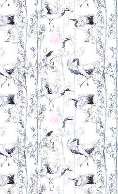 Blackout roller blind for window Herons and trees