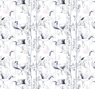 Blackout roller blind for window Herons and trees