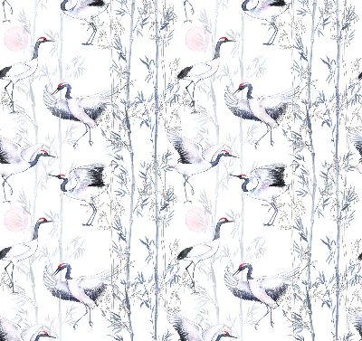 Blackout roller blind for window Herons and trees