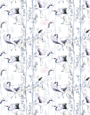 Blackout roller blind for window Herons and trees