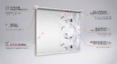 Blackout roller blind for window Herons and trees